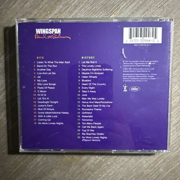 Wingspan (Hits & History) by Paul McCartney (CD, 2001) 2 Disc Set - Picture 2 of 4